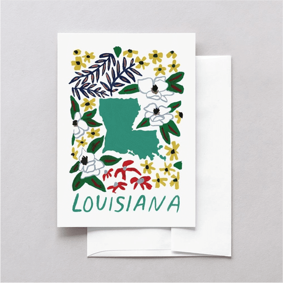 A card with the state of louisiana in it.