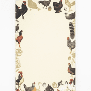 A page of chickens and roosters on a white background