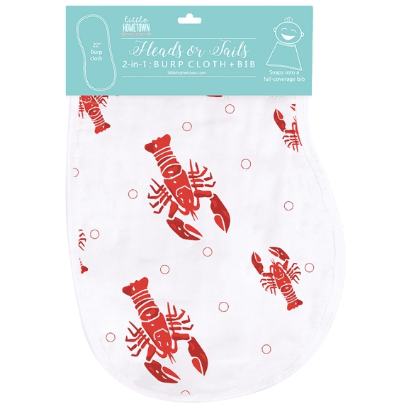 A white cloth with red lobsters on it