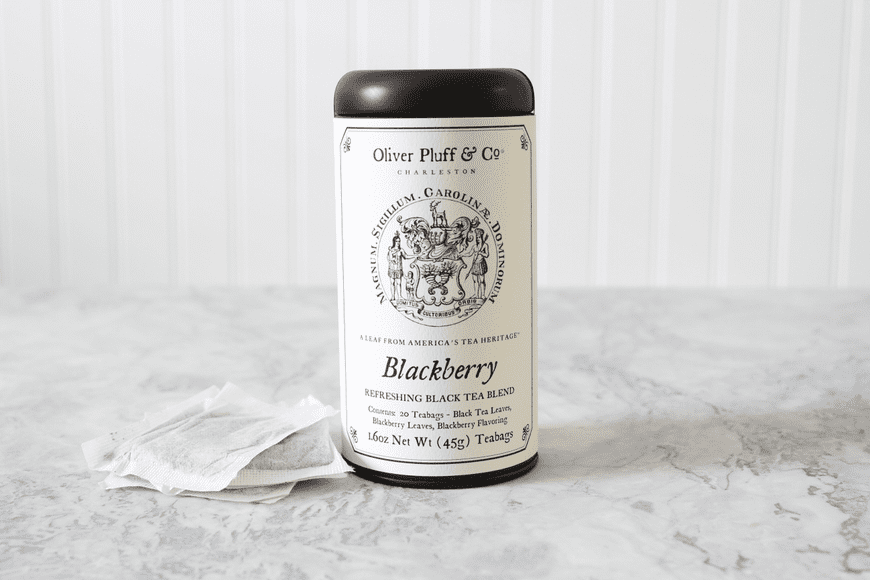 A bottle of black berry on the counter