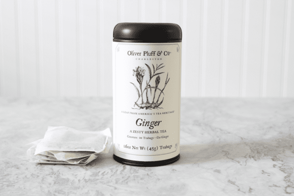 A jar of ginger tea on the counter