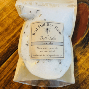 Lavender bath salts from Red Hill Bee Farm.