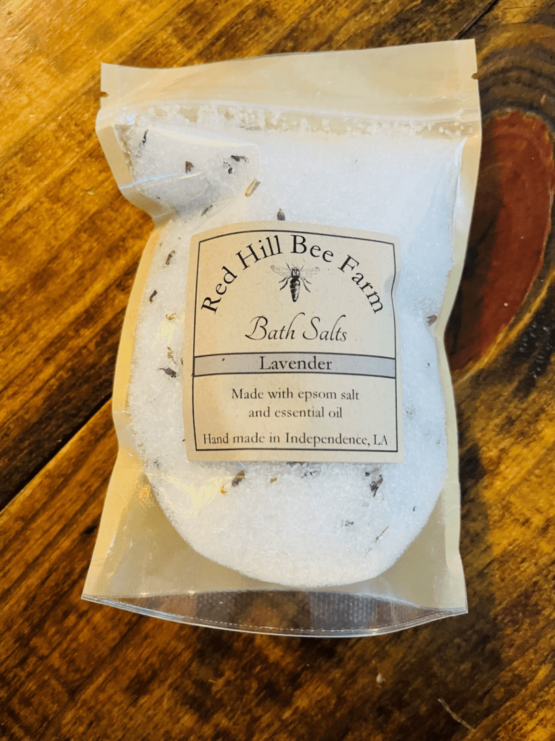 Lavender bath salts from Red Hill Bee Farm.