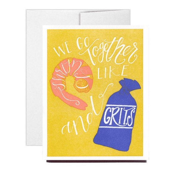 A greeting card with an image of a donut and a bottle.