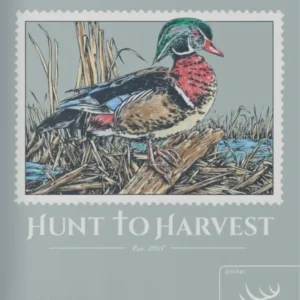 Wood duck illustration on a stamp.