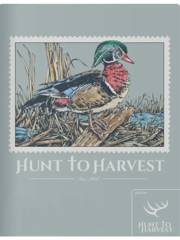 Wood duck illustration on a stamp.