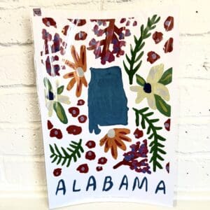 Alabama American Gouache Print