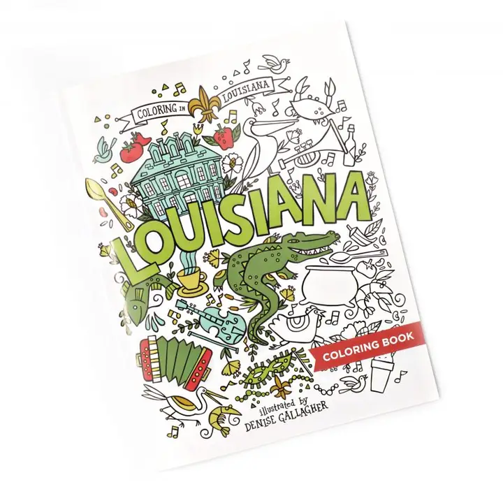 Louisiana coloring book with alligator.