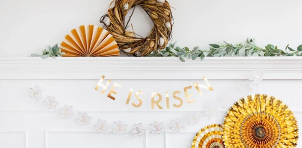 He is risen Easter banner decor.