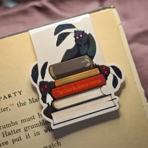 Salt BirchThree Mothman and Books Magnetic Bookmark