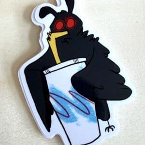 Salt Birch Mothman & retro cup sticker