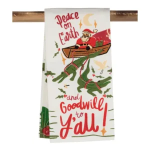 Peace on Earth Louisiana Christmas Towel