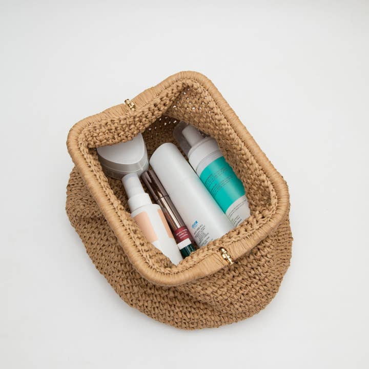 Bila Hinge Straw Clutch Bag - Image 2